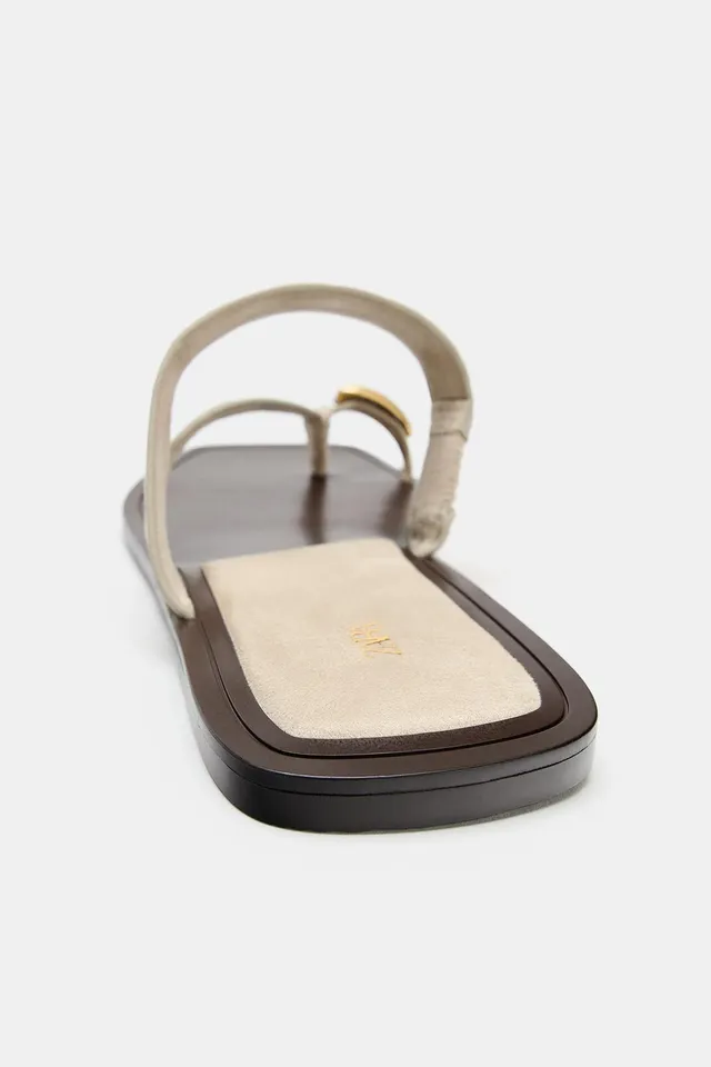 LEATHER SANDALS WITH METAL DETAIL – image 5