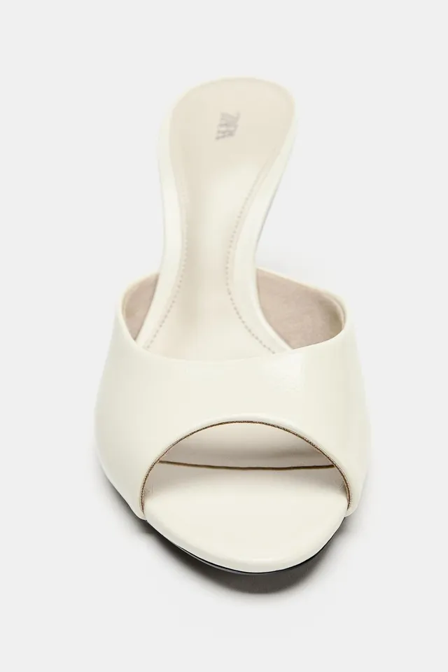 LEATHER MULE HEELED SANDALS – image 3