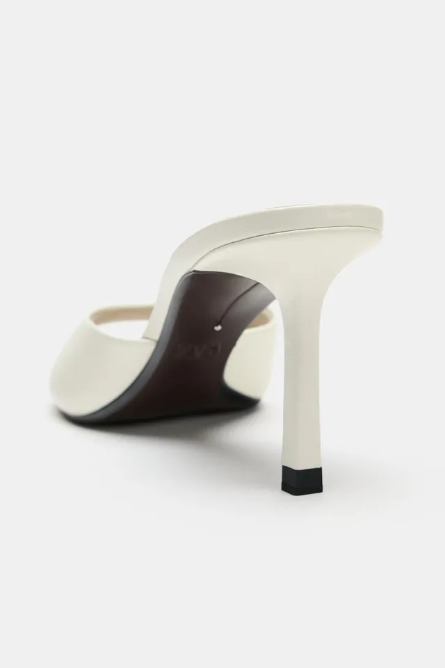 LEATHER MULE HEELED SANDALS – image 4