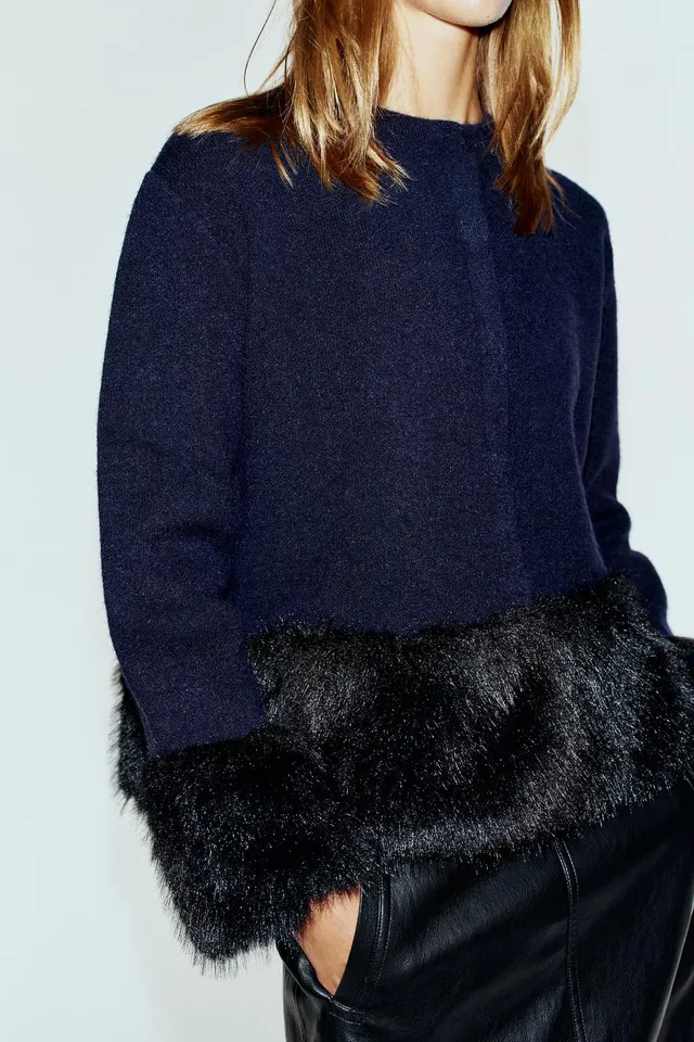 KNIT FAUX FUR COMBINED JACKET – image 2