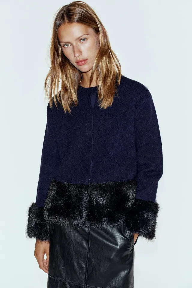 KNIT FAUX FUR COMBINED JACKET – image 3