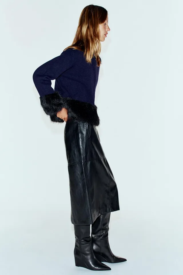 KNIT FAUX FUR COMBINED JACKET – image 4