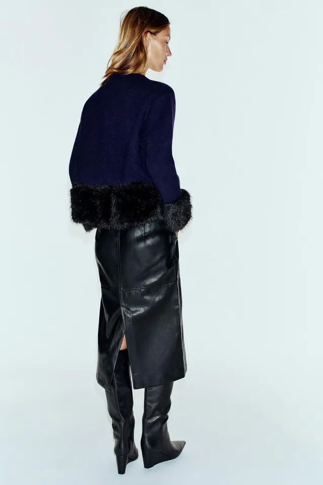 KNIT FAUX FUR COMBINED JACKET – image 5