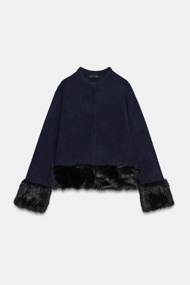 KNIT FAUX FUR COMBINED JACKET – image 6