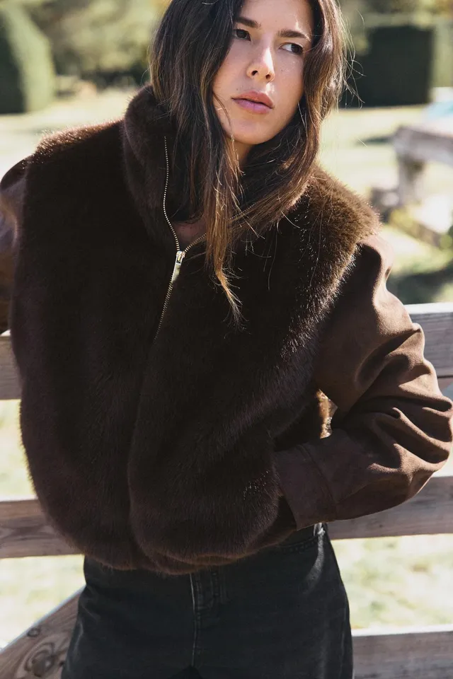 CONTRAST FAUX FUR JACKET – image 3