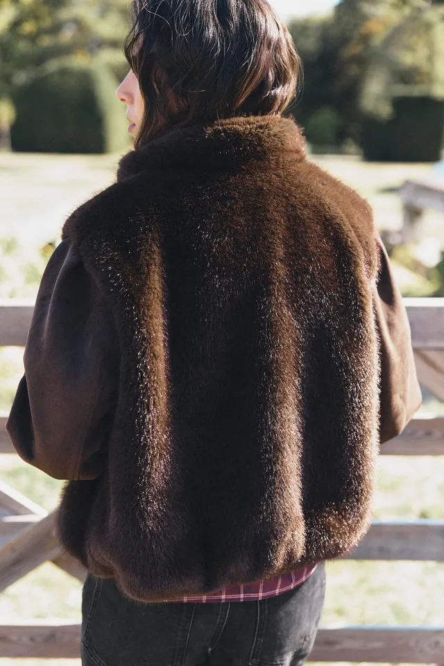 CONTRAST FAUX FUR JACKET – image 5