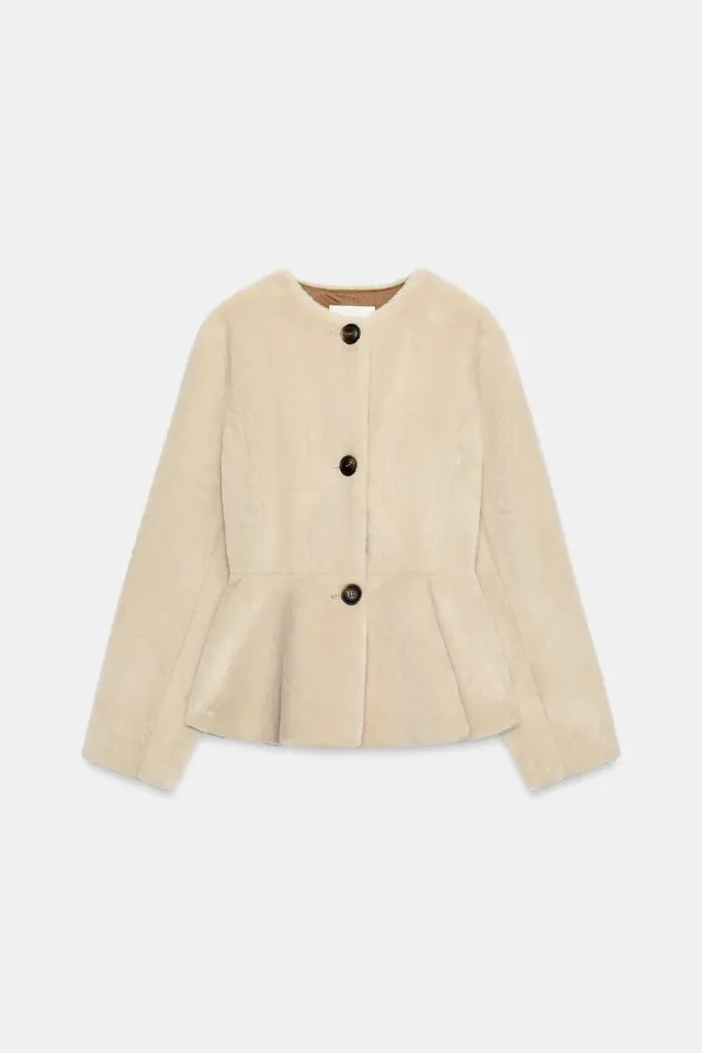 FAUX FUR PEPLUM JACKET – image 4