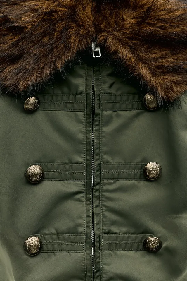 ZW COLLECTION NYLON BOMBER WITH FAUX FUR COLLAR – image 11