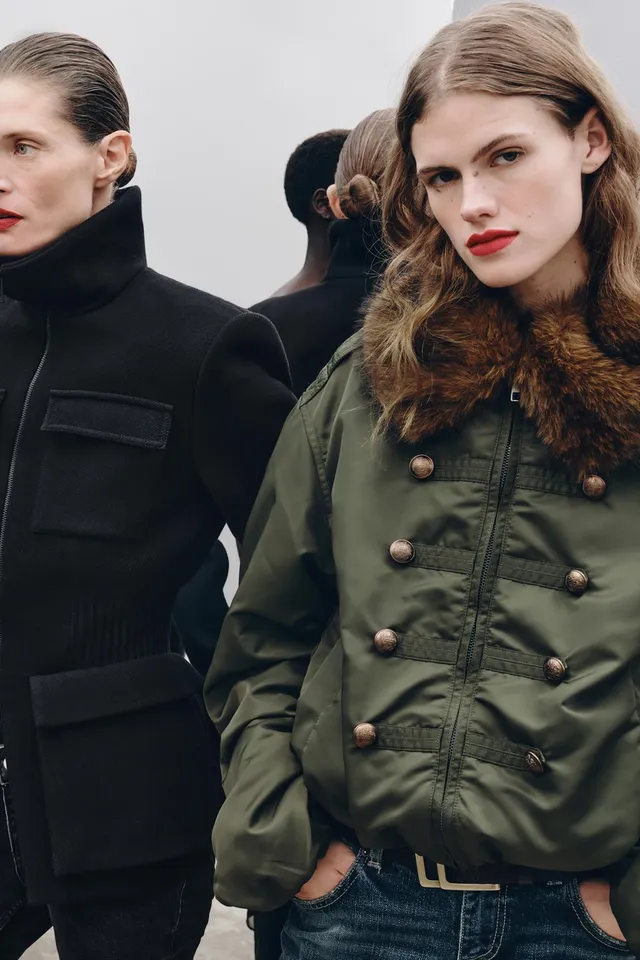 ZW COLLECTION NYLON BOMBER WITH FAUX FUR COLLAR – image 7