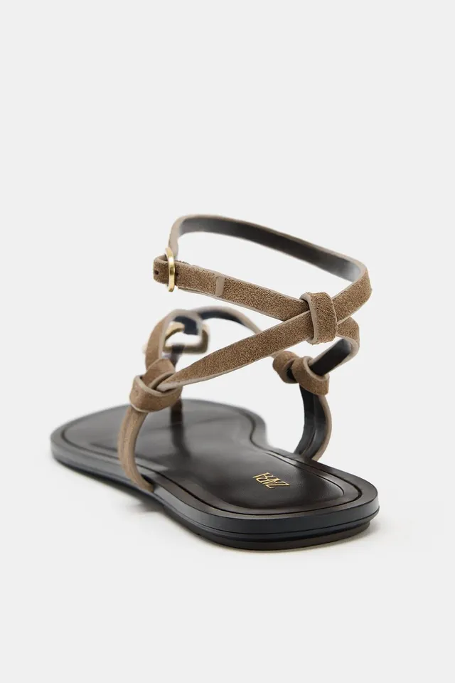LEATHER SANDALS WITH METAL DETAIL – image 6