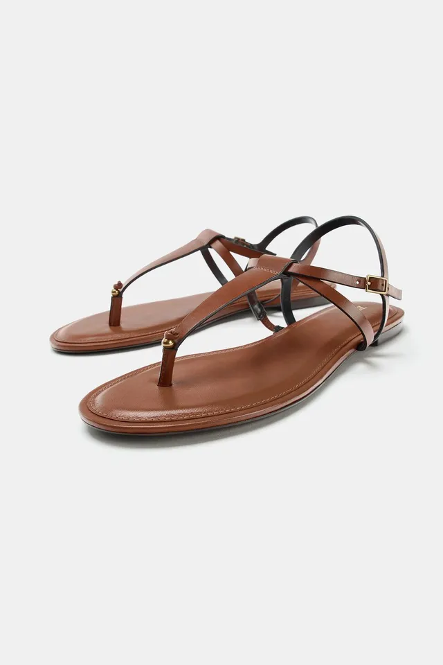 FLAT LEATHER SANDALS – image 5
