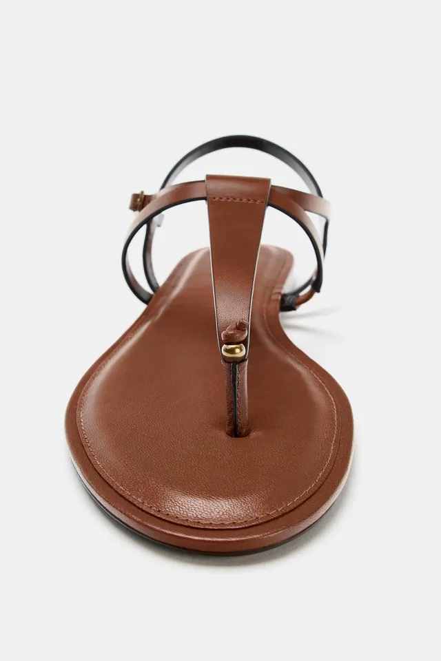 FLAT LEATHER SANDALS – image 6