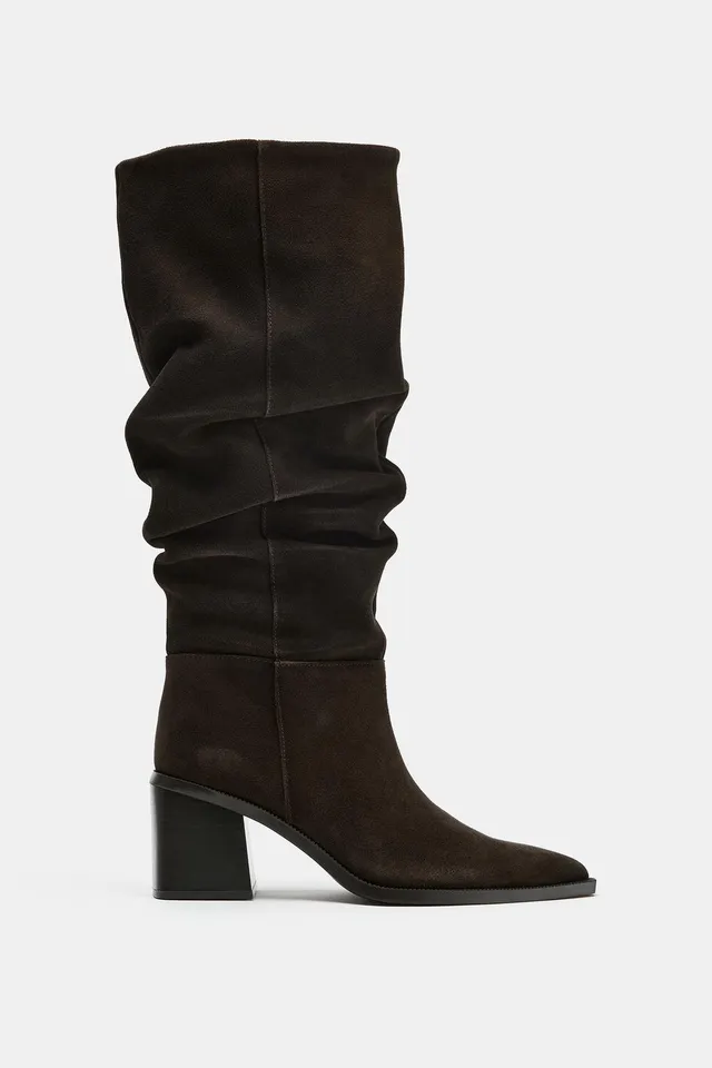 RUCHED SPLIT SUEDE BOOTS – image 3