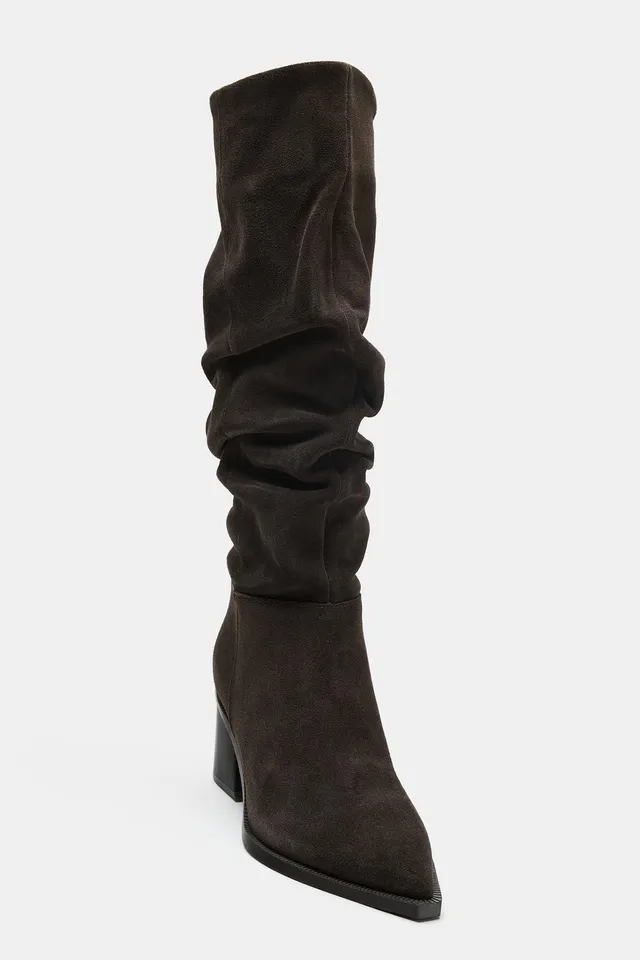 RUCHED SPLIT SUEDE BOOTS – image 5