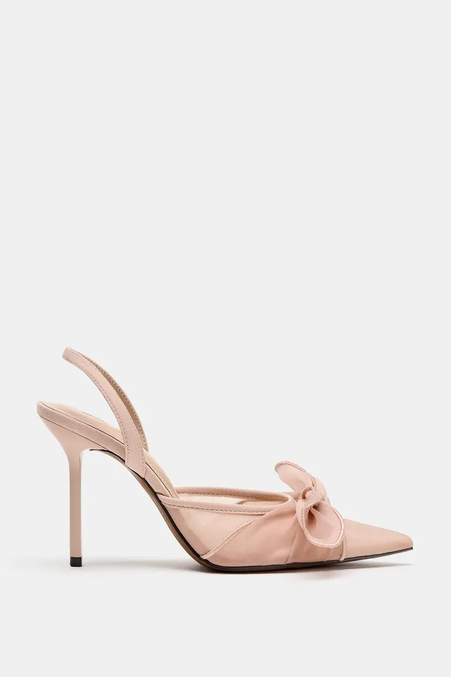 MESH KNOT SLINGBACK HEELS