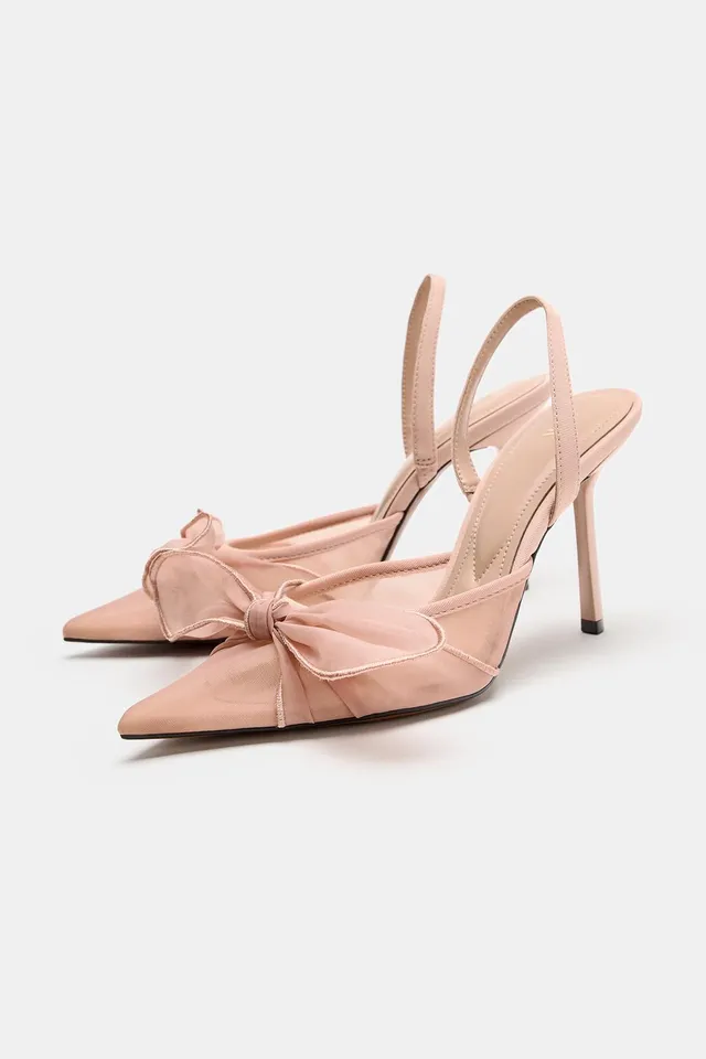 MESH KNOT SLINGBACK HEELS – image 2