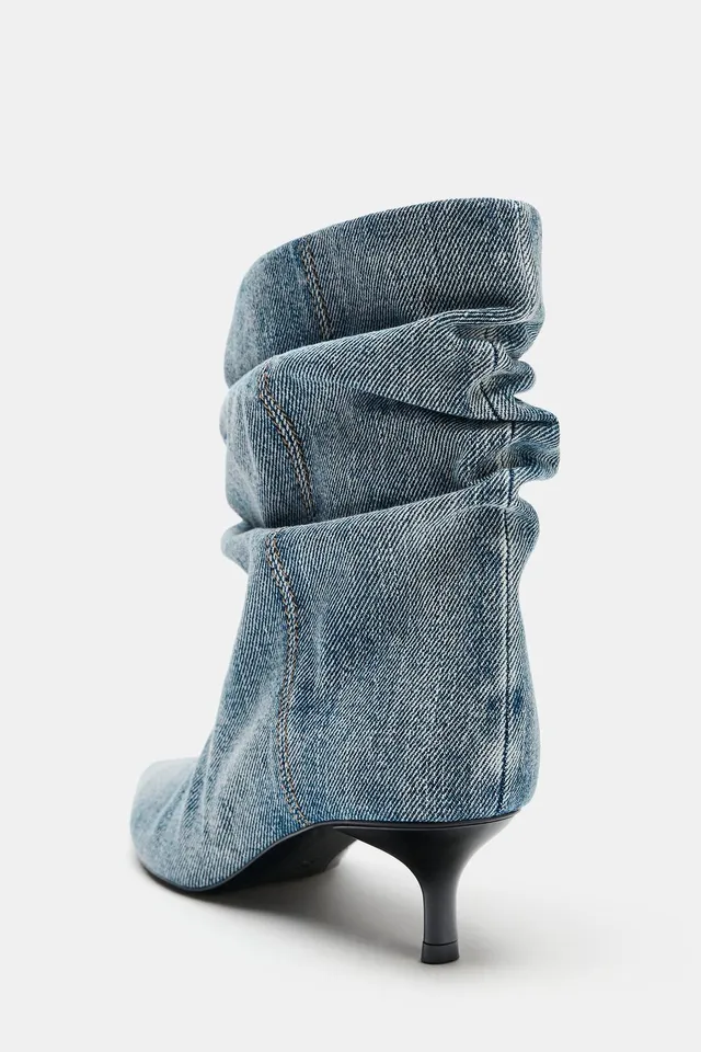 RUCHED KITTEN HEEL ANKLE BOOTS – image 6