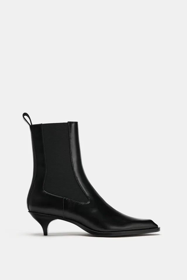 COMBINED KITTEN HEEL ANKLE BOOTS – image 2