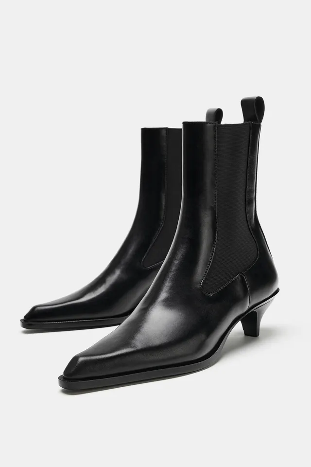 COMBINED KITTEN HEEL ANKLE BOOTS – image 3