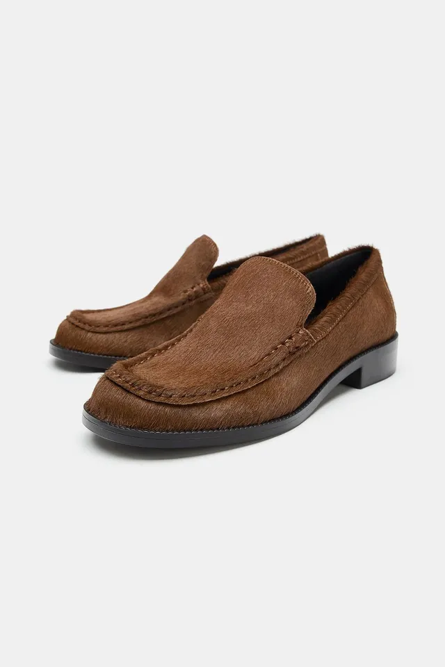 TEXTURED LEATHER LOAFERS – image 3