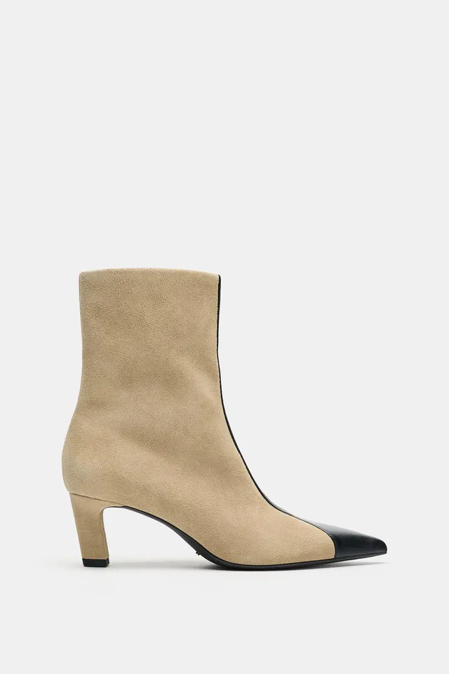 COMBINED LEATHER HEELED ANKLE BOOTS – image 4