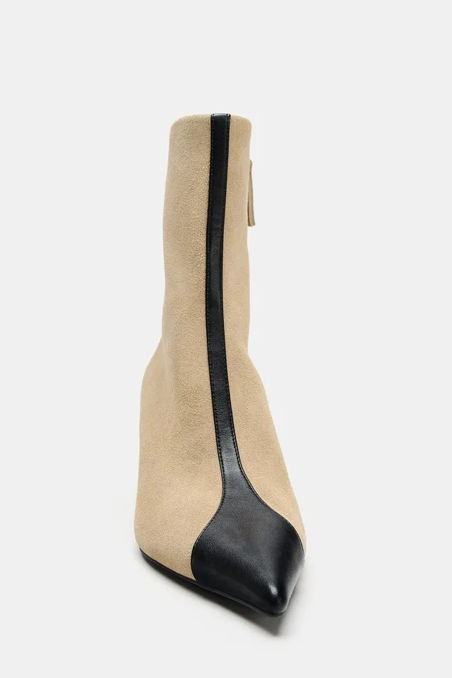 COMBINED LEATHER HEELED ANKLE BOOTS – image 6