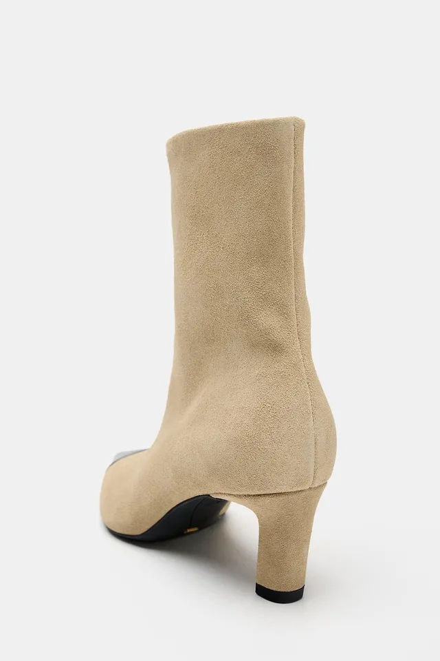 COMBINED LEATHER HEELED ANKLE BOOTS – image 7