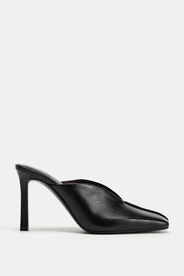 LEATHER MULE HEELED SHOES – image 2