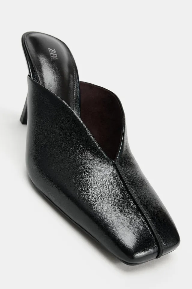 LEATHER MULE HEELED SHOES – image 4