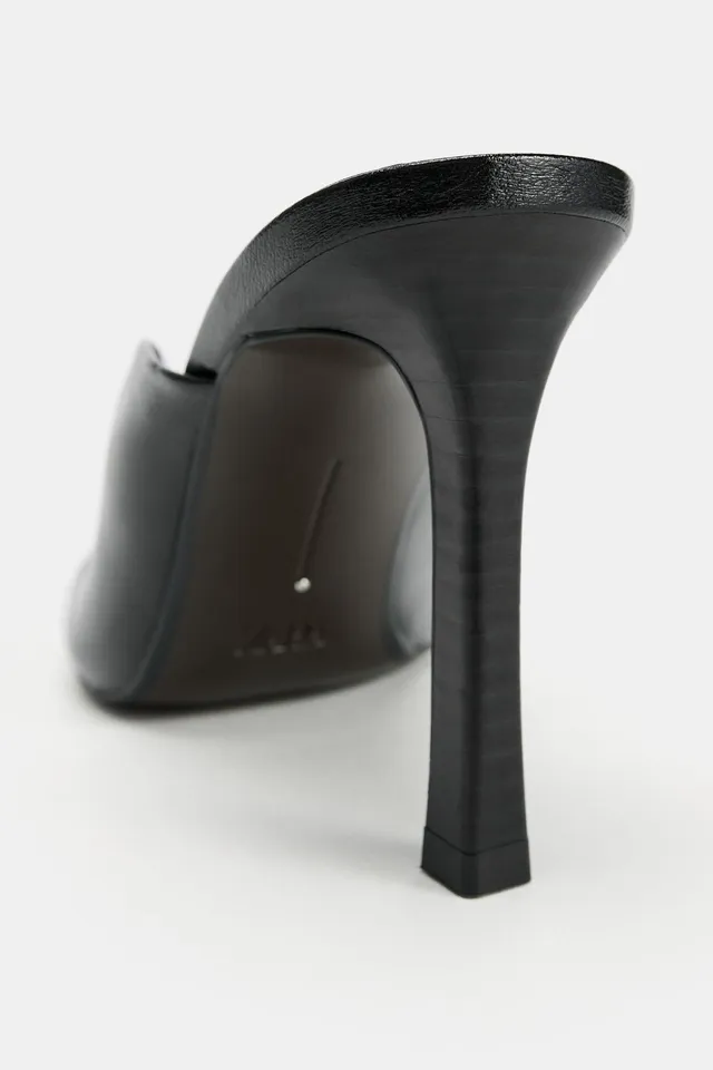 LEATHER MULE HEELED SHOES – image 5