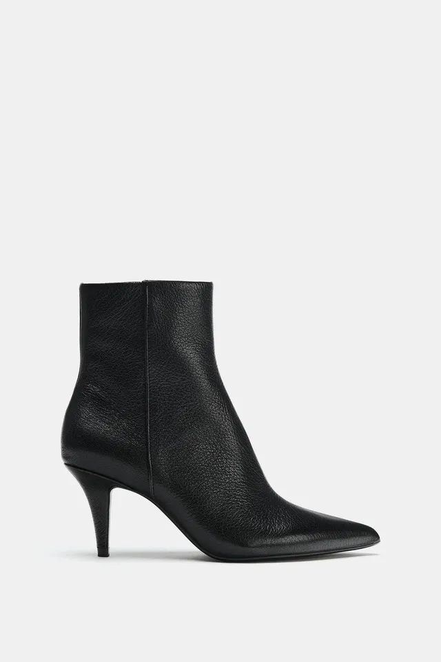 LEATHER HEELED ANKLE BOOTS – image 3