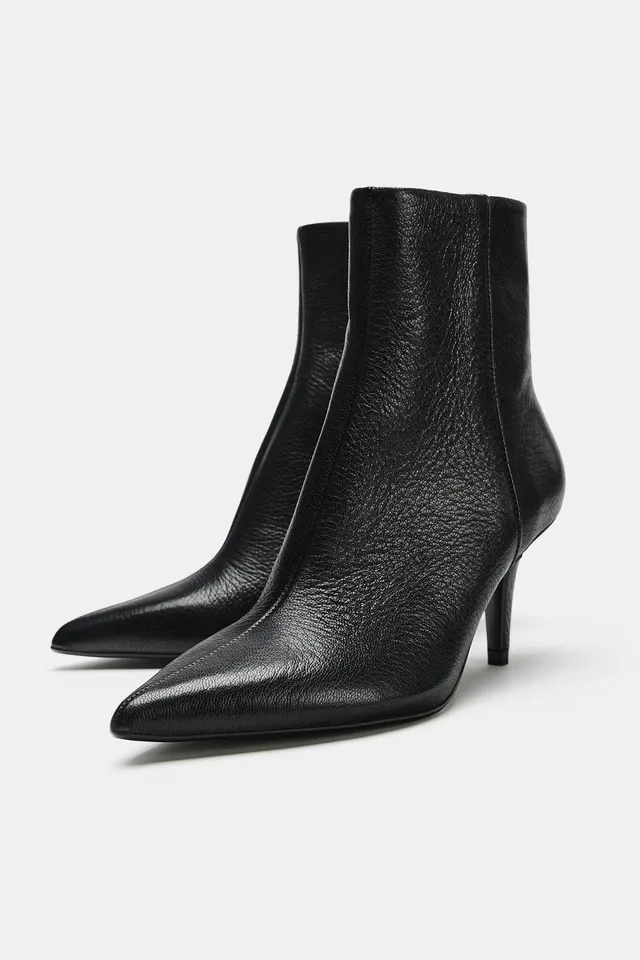 LEATHER HEELED ANKLE BOOTS – image 4
