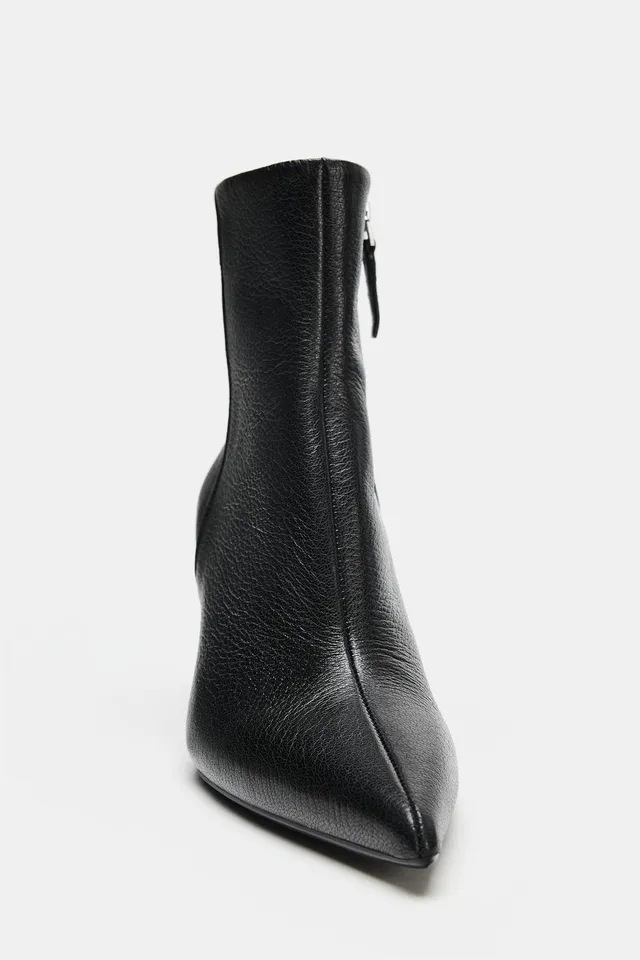 LEATHER HEELED ANKLE BOOTS – image 5