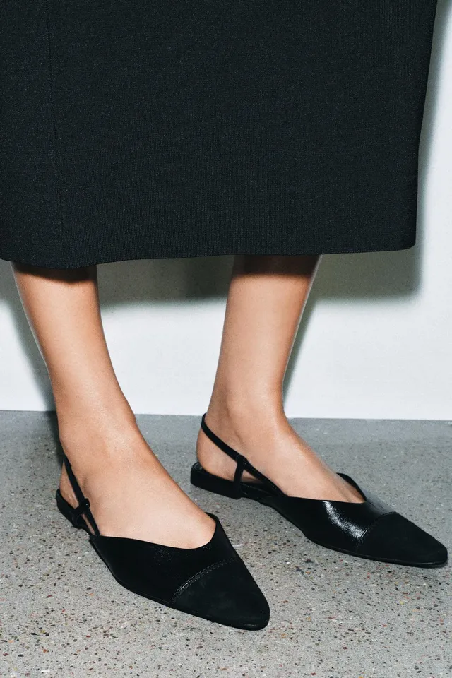 LEATHER SLINGBACK SHOES – image 4