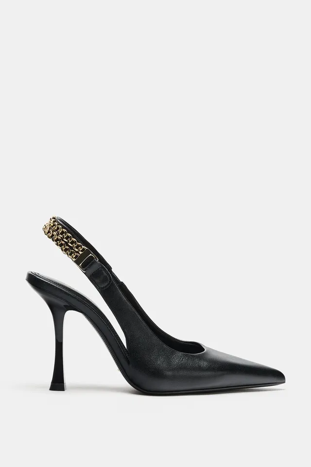 HEELED SHOES WITH CHAIN DETAIL – image 2