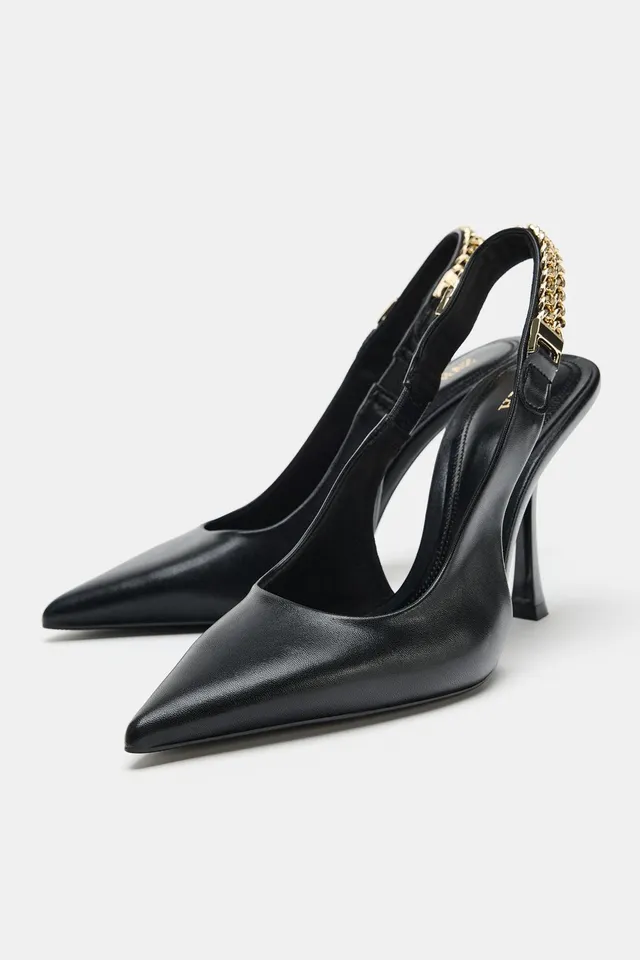 HEELED SHOES WITH CHAIN DETAIL – image 3