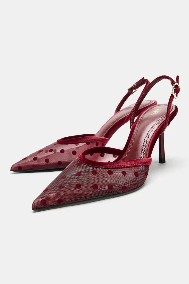 MESH DOTS HEELED SHOES – image 2