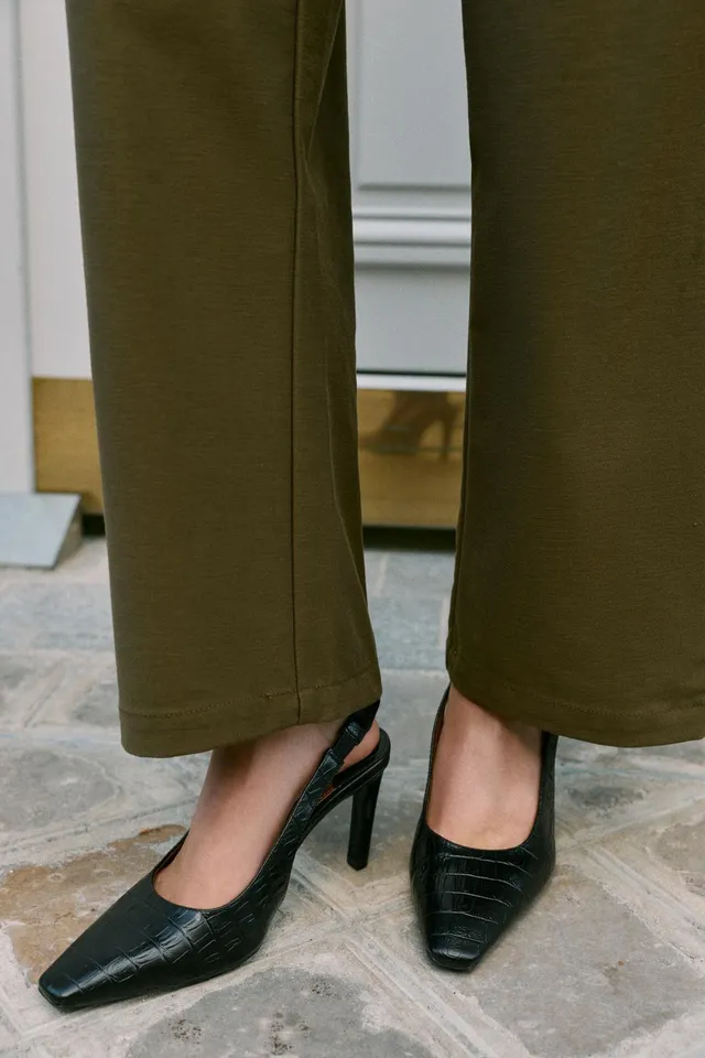 TEXTURED SLINGBACK SHOES
