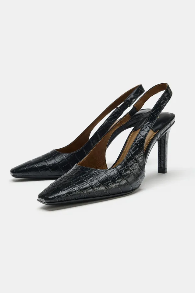 TEXTURED SLINGBACK SHOES – image 4