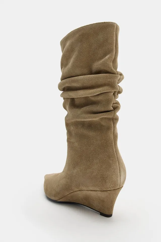 SPLIT SUEDE WEDGE ANKLE BOOTS – image 5