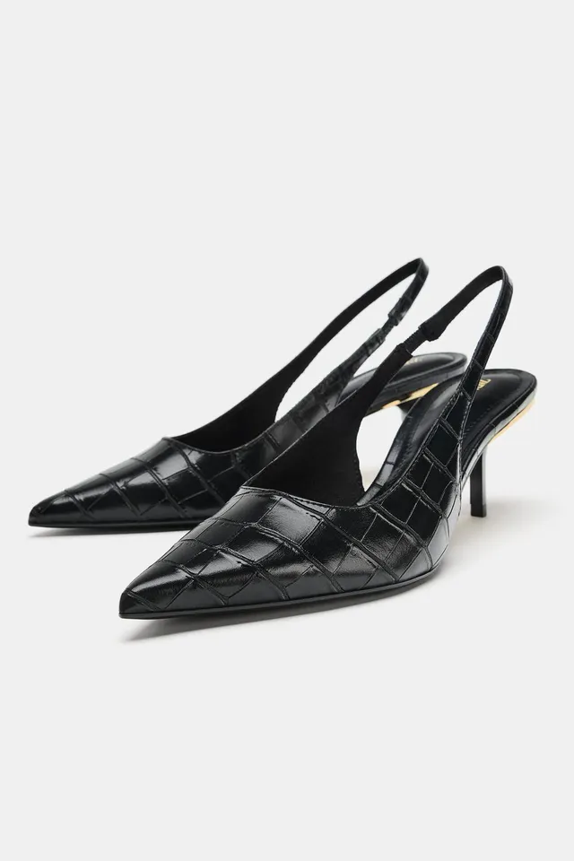 TEXTURED SLINGBACK SHOES – image 4