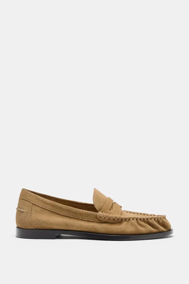 SPLIT SUEDE GATHERED LOAFERS – image 3