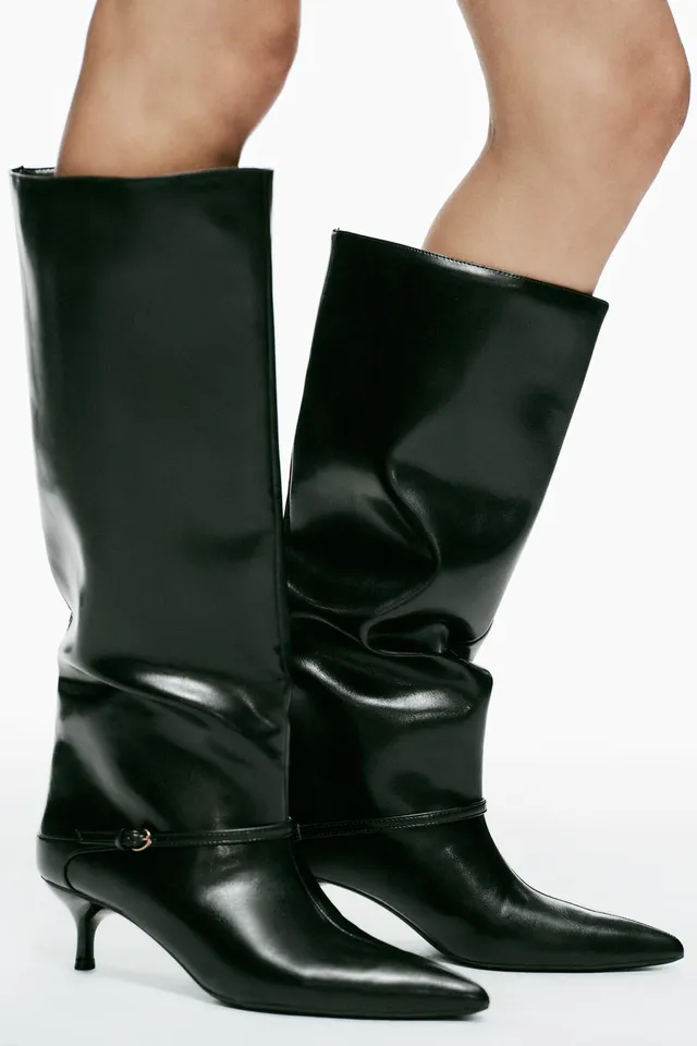 KITTEN HEEL BUCKLE KNEE-HIGH BOOTS – image 3