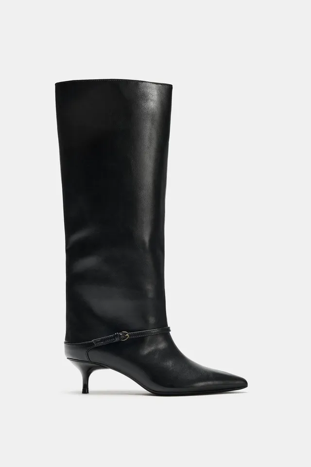 KITTEN HEEL BUCKLE KNEE-HIGH BOOTS – image 4