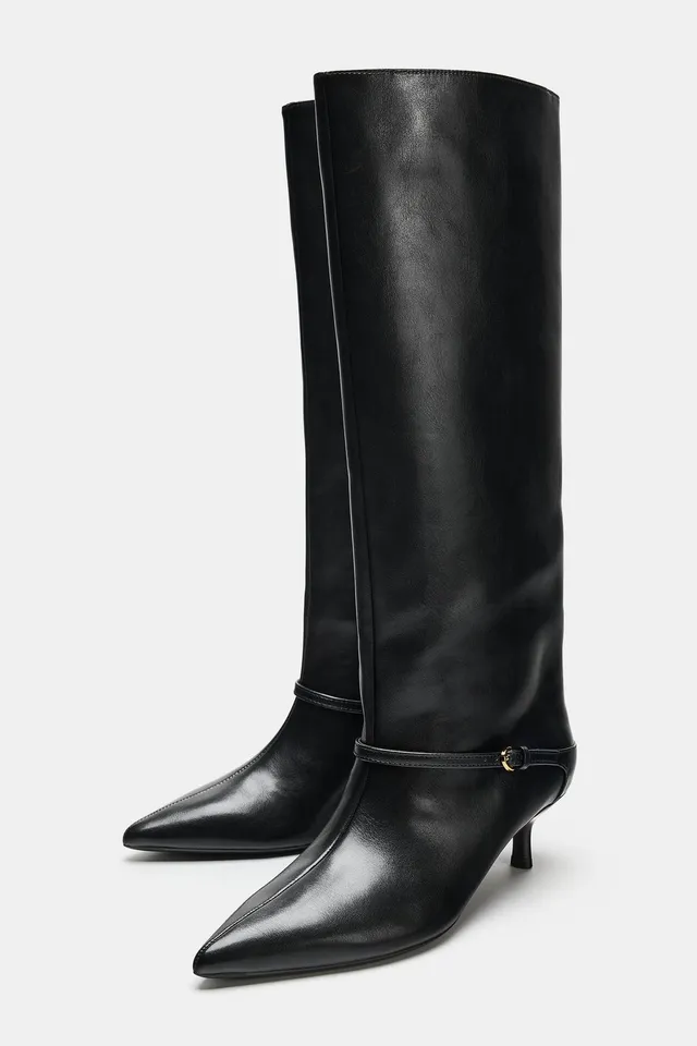 KITTEN HEEL BUCKLE KNEE-HIGH BOOTS – image 5