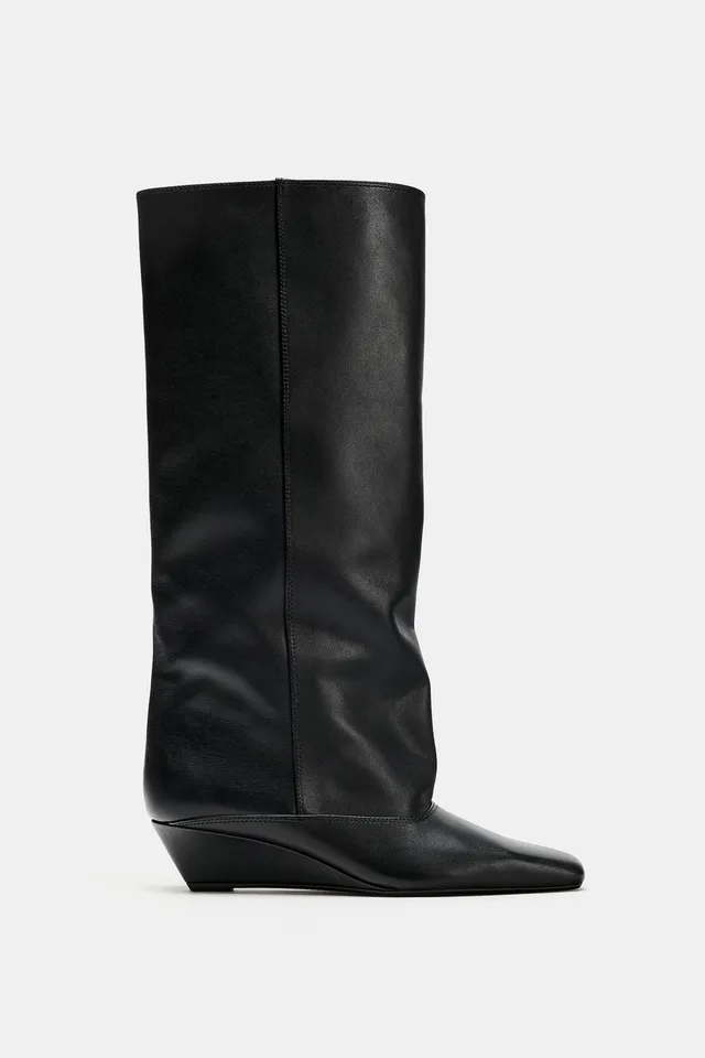 LEATHER WEDGE BOOTS – image 5