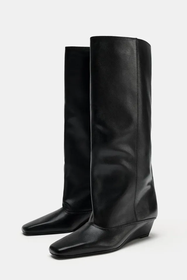 LEATHER WEDGE BOOTS – image 6
