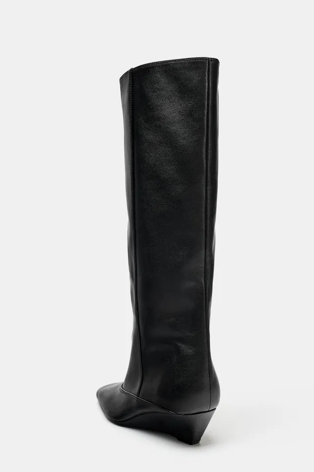 LEATHER WEDGE BOOTS – image 8