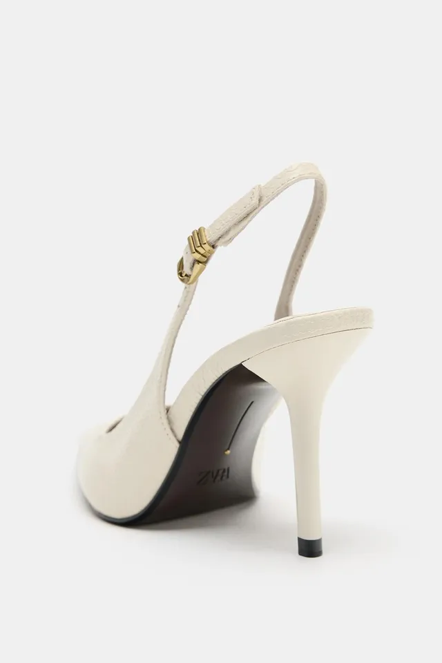 EMBOSSED HEELED SLINGBACK SHOES – image 6