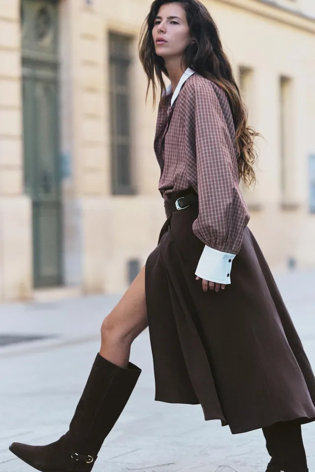 SPLIT SUEDE KNEE-HIGH BOOTS – image 3